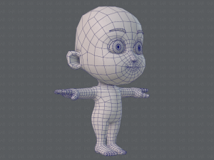 cartoon child v02 3D 모델