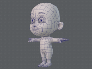 cartoon child v02 3D 모델