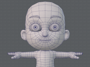 cartoon child v02 3D 모델