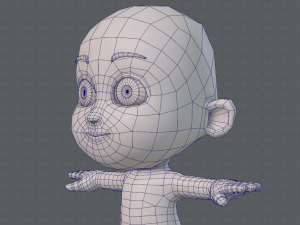 cartoon child v02 3D 모델