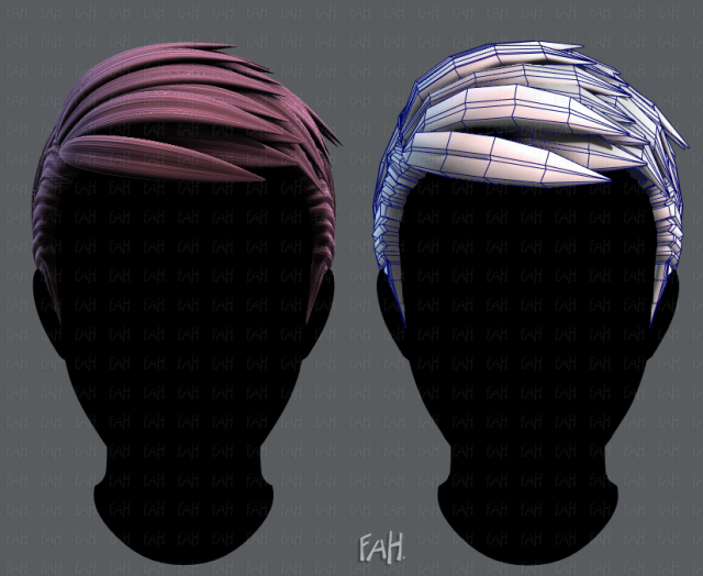 3d hair style for man v06 Model 3D .c4d .max .obj .3ds .fbx .stl .blend 
