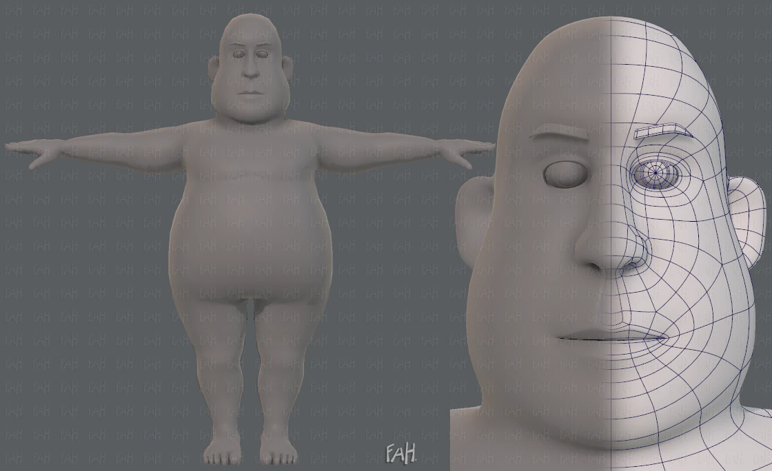 base mesh man character v09 3D Model .c4d .max .obj .3ds .fbx .stl .blend