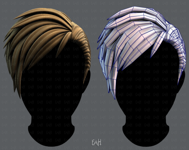 3d hair style for man v07 3D मॉडल .c4d .max .obj .3ds .fbx .stl .blend 