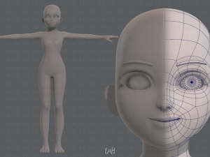base mesh girl characterv04 3D Model