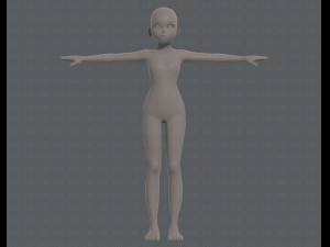 base mesh girl characterv04 3D Model