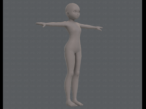 base mesh girl characterv04 3D Model