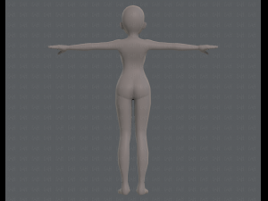 base mesh girl characterv04 3D Model