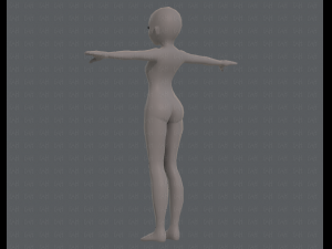 base mesh girl characterv04 3D Model