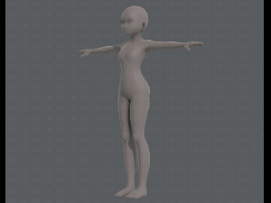 base mesh girl characterv04 3D Model