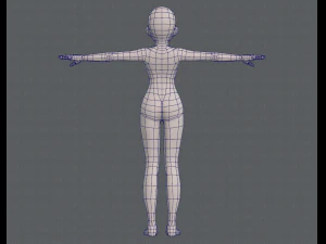 personagem de menina de malha b&aacute;sicav04 Modelo 3D
