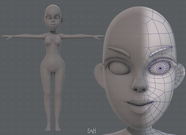 base mesh woman 10 3D Model .c4d .max .obj .3ds .fbx .stl .blend 