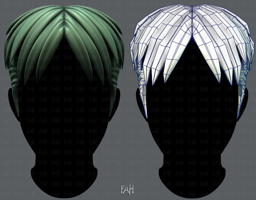 3d hair style for man v08 3D Model .c4d .max .obj .3ds .fbx .stl .blend 