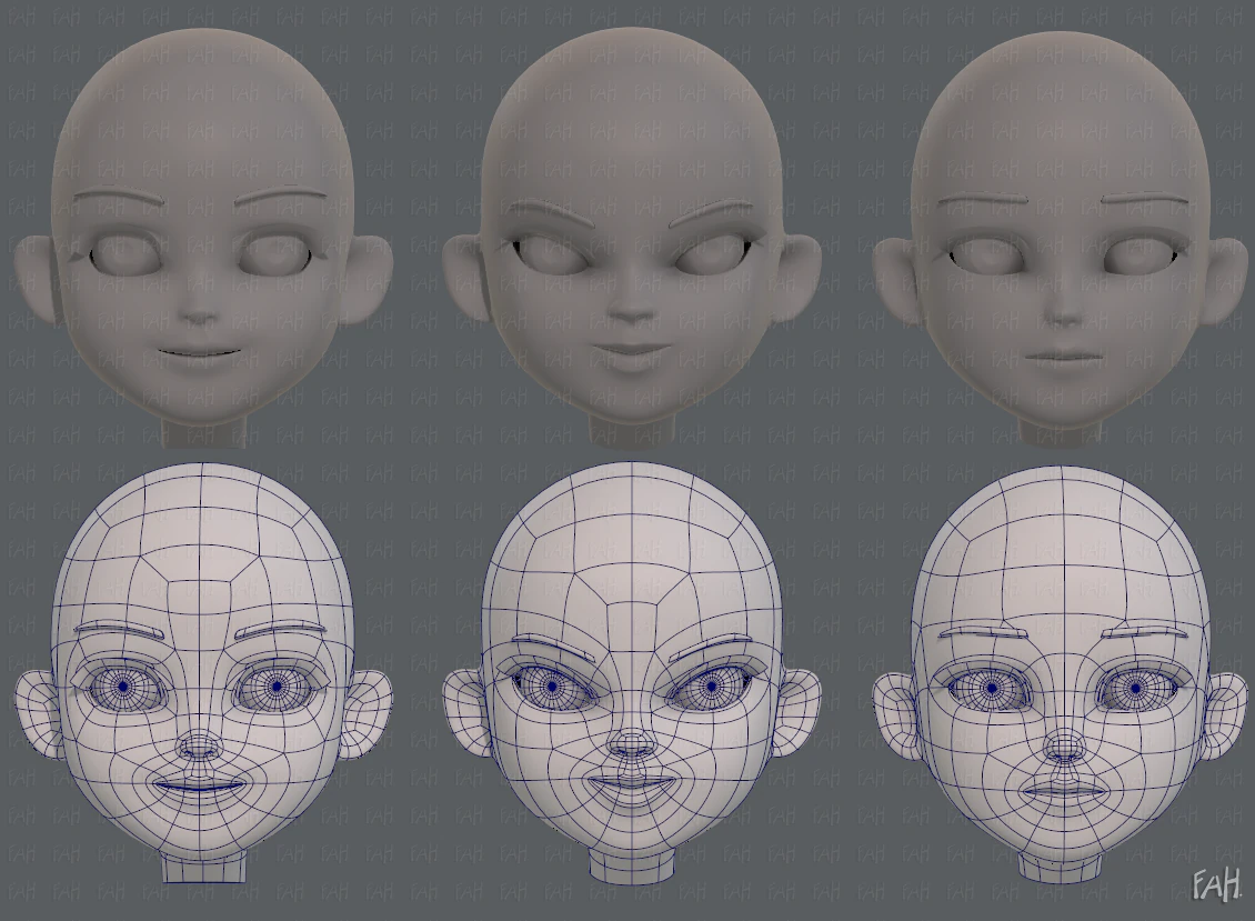 children head v01 3D Model .c4d .max .obj .3ds .fbx .stl .blend 