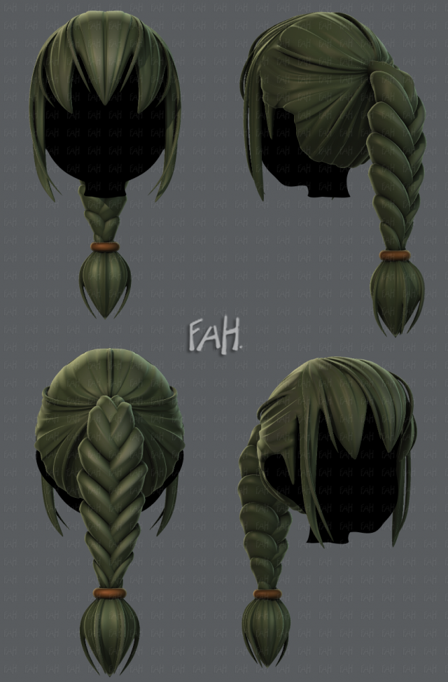 3d hair style for girl v33 3D मॉडल .c4d .max .obj .3ds .fbx .stl .blend 
