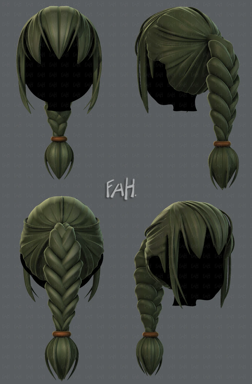 3d hair style for girl v33 3D Model .c4d .max .obj .3ds .fbx .stl .blend 