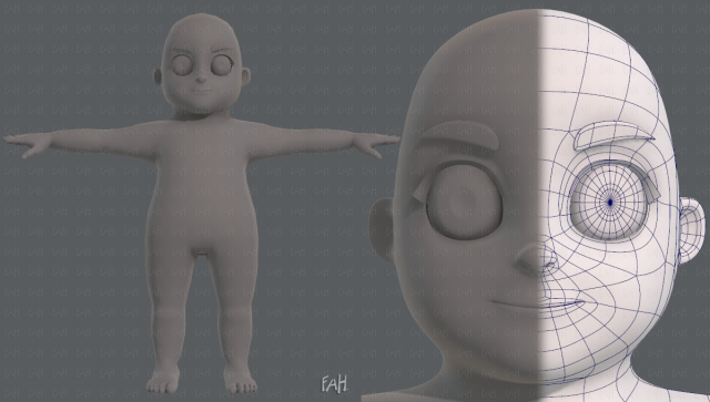 base mesh boy character v06 Model 3D .c4d .max .obj .3ds .fbx .stl .blend 