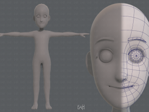 base mesh boy character v07 Modello 3D