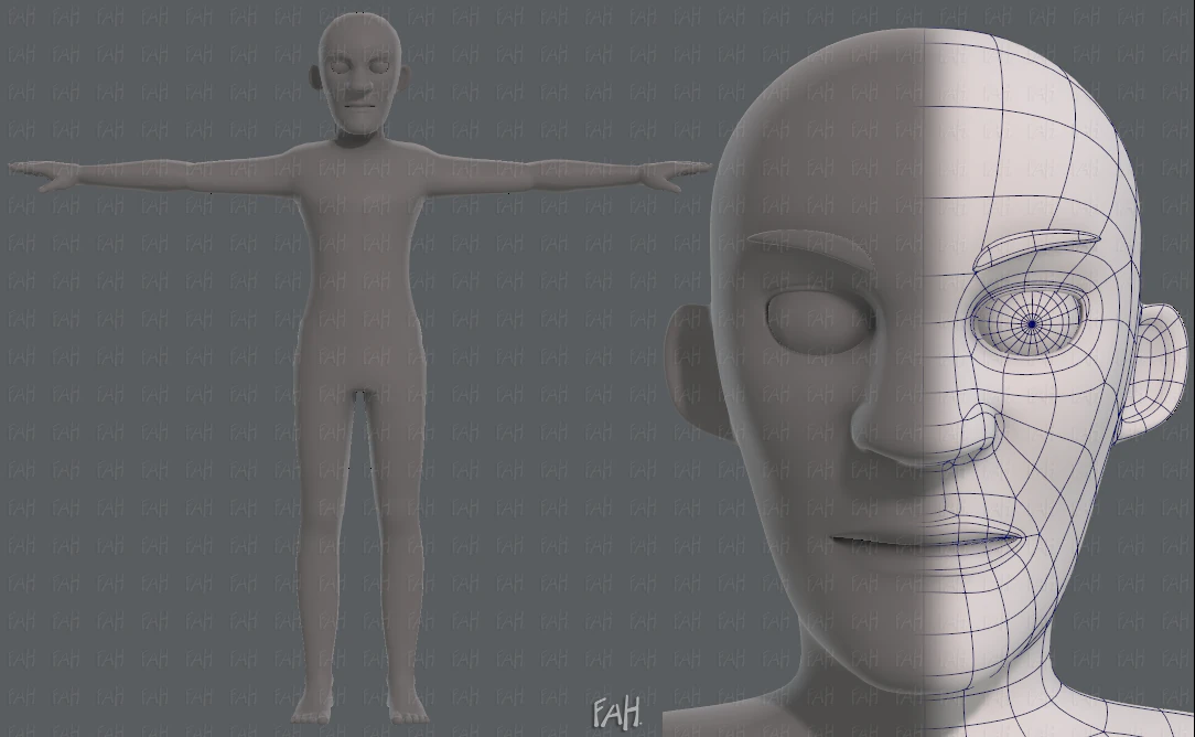 base mesh old man character v03 3D Model .c4d .max .obj .3ds .fbx .stl .blend 