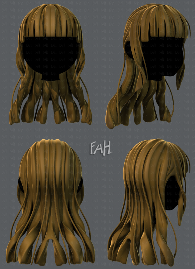 3d hair style for girl v34 3D मॉडल .c4d .max .obj .3ds .fbx .stl .blend 