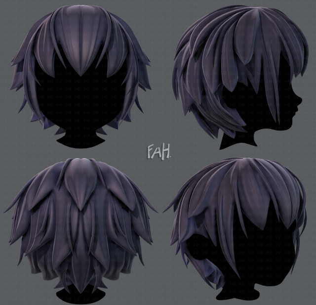 3d hair style for boy v34 Modelo 3D .c4d .max .obj .3ds .fbx .stl .blend 