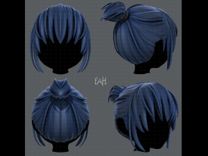 3d hair style for girl v35 3D मॉडल