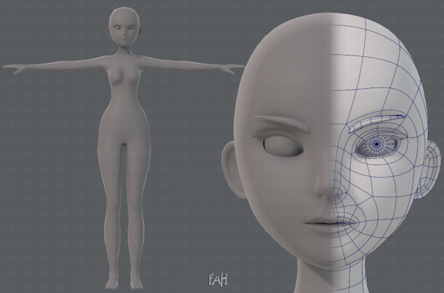 base mesh woman 11 3D मॉडल .c4d .max .obj .3ds .fbx .stl .blend 