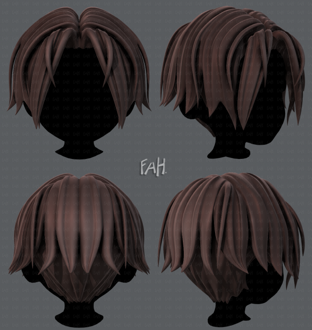 3d hair style for boy v35 3D मॉडल .c4d .max .obj .3ds .fbx .stl .blend 