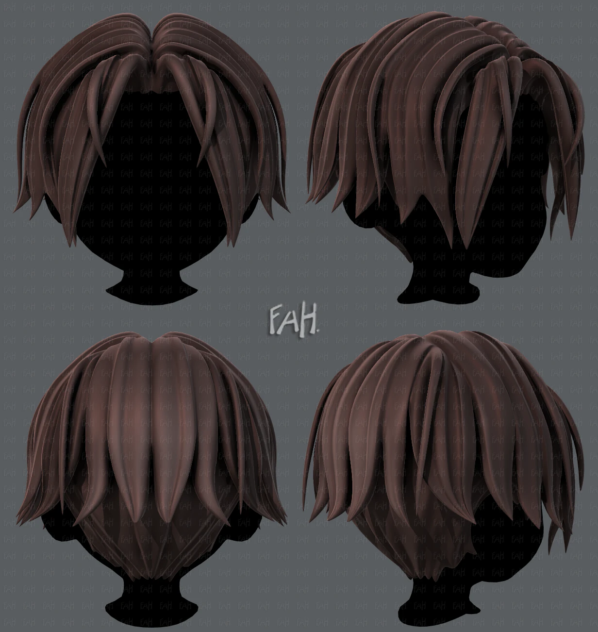 3d hair style for boy v35 3D Model .c4d .max .obj .3ds .fbx .stl .blend 