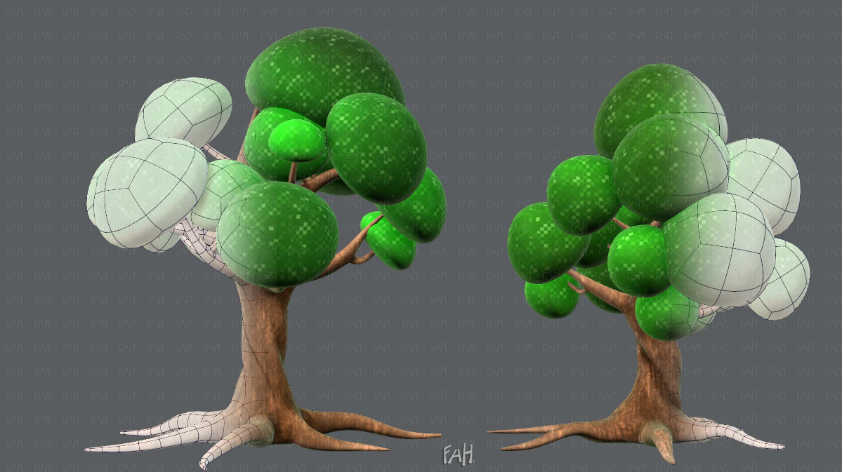 trees cartoon v01 3D Model .c4d .max .obj .3ds .fbx .stl .blend