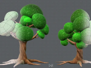 bomen cartoon v01 3D Model