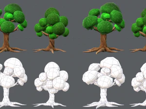 trees cartoon v01 3D Model