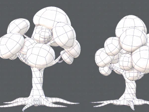 trees cartoon v01 3D Model