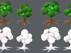 trees cartoon v01 3D Model