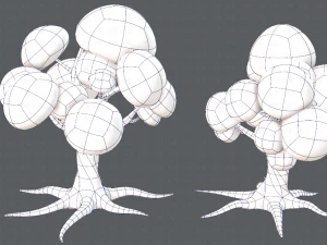 trees cartoon v01 3D Model