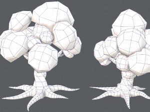 trees cartoon v01 3D Model