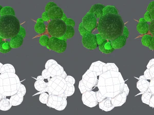trees cartoon v01 3D Model