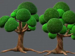 trees cartoon v01 3D Model