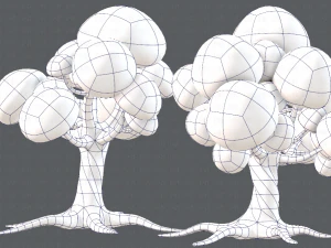 trees cartoon v01 3D Model