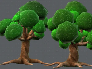 trees cartoon v01 3D Model