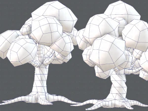 trees cartoon v01 3D Model