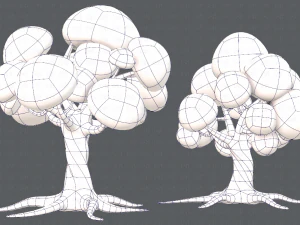 trees cartoon v01 3D Model