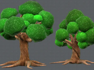 trees cartoon v01 3D Model