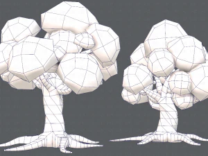 trees cartoon v01 3D Model