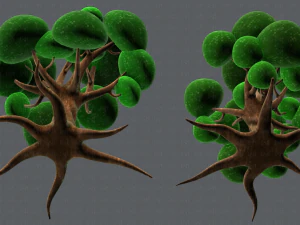 trees cartoon v01 3D Model
