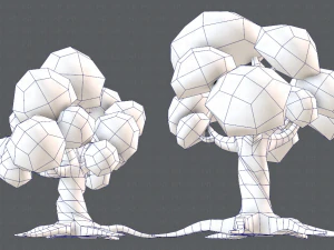 trees cartoon v01 3D Model
