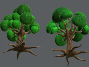 trees cartoon v01 3D Model