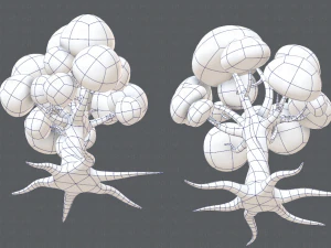 trees cartoon v01 3D Model
