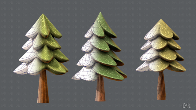 trees cartoon v02 3D मॉडल .c4d .max .obj .3ds .fbx .stl .blend 