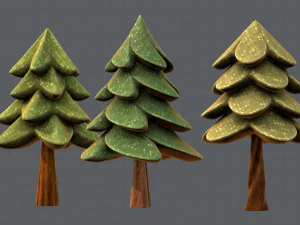 ağa&ccedil;lar &ccedil;izgi film v02 3D Model