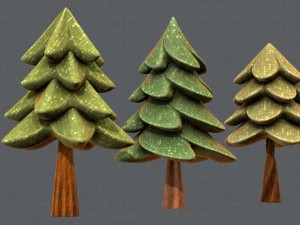 ağa&ccedil;lar &ccedil;izgi film v02 3D Model